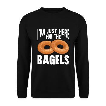 Bagel Geschenk Essen Bagel - Unisex Pullover - Schwarz - Vorne - Alina (178cm) & Michal (187cm)