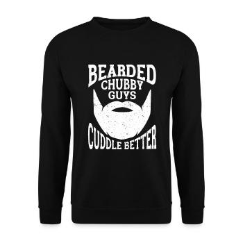 Beard Saying, Bearded Father, Husband Gift, Beard - Unisex Sweatshirt - black - Front - Alina (178cm) & Michal (187cm)
