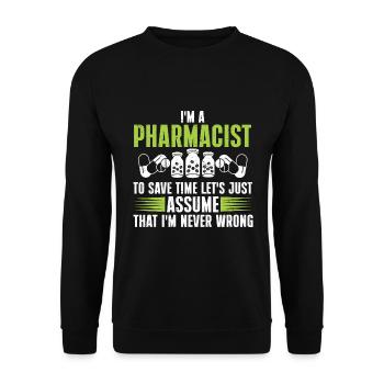 Apotheker Abschluss Medizin Apotheke - Unisex Pullover - Schwarz - Vorne - Alina (178cm) & Michal (187cm)