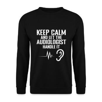 Audiology Audiologists - Unisex Sweatshirt - black - Front - Alina (178cm) & Michal (187cm)