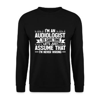 Audiology Audiologists - Unisex Sweatshirt - black - Front - Alina (178cm) & Michal (187cm)