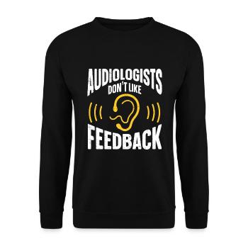 Audiology Audiologists - Unisex Sweatshirt - black - Front - Alina (178cm) & Michal (187cm)
