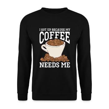 Barista Coffee - Unisex Sweatshirt - black - Front - Alina (178cm) & Michal (187cm)