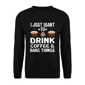 Barista Coffee - Unisex Sweatshirt - black - Front - Alina (178cm) & Michal (187cm)