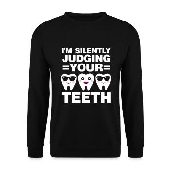 Dentist Student Degree Teeth Dentistry - Unisex Sweatshirt - black - Front - Alina (178cm) & Michal (187cm)