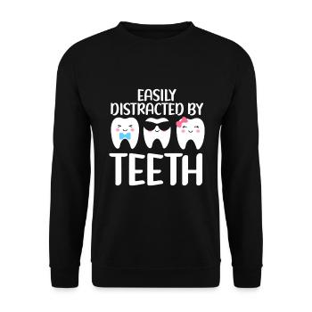 Dentist Student Degree Teeth Dentistry - Unisex Sweatshirt - black - Front - Alina (178cm) & Michal (187cm)