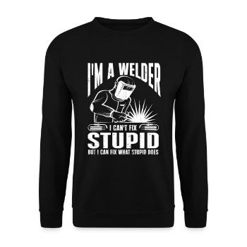 Soudure Dire Métallurgiste Soudeur Papa - Sweat-shirt Unisexe - noir - Devant - Alina (178cm) & Michal (187cm)