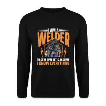 Soudure Dire Métallurgiste Soudeur Papa - Sweat-shirt Unisexe - noir - Devant - Alina (178cm) & Michal (187cm)