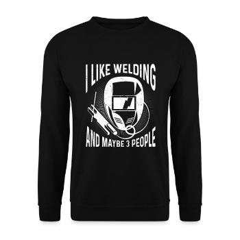 Soudure Dire Métallurgiste Soudeur Papa - Sweat-shirt Unisexe - noir - Devant - Alina (178cm) & Michal (187cm)