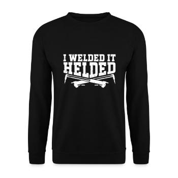 Welding Saying Metalworker Welder Dad - Unisex Sweatshirt - black - Front - Alina (178cm) & Michal (187cm)