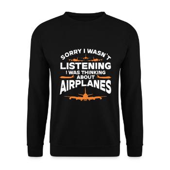 Pilot Quote Flight Lover Aircraft Aviation - Unisex Sweatshirt - black - Front - Alina (178cm) & Michal (187cm)