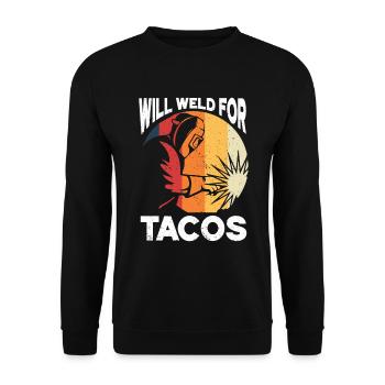 Welding Saying Metalworker Welder Dad - Unisex Sweatshirt - black - Front - Alina (178cm) & Michal (187cm)