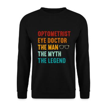 Optometrist Optiker Optometrie - Unisex Pullover - Schwarz - Vorne - Alina (178cm) & Michal (187cm)