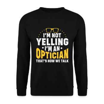 Optometrist Optiker Optometrie - Unisex Pullover - Schwarz - Vorne - Alina (178cm) & Michal (187cm)