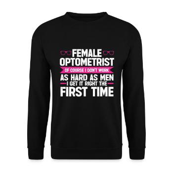 Optometrist Optiker Optometrie - Unisex Pullover - Schwarz - Vorne - Alina (178cm) & Michal (187cm)