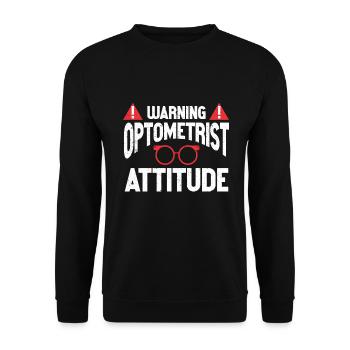 Optometrist Optiker Optometrie - Unisex Pullover - Schwarz - Vorne - Alina (178cm) & Michal (187cm)