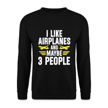 Pilot Quote Flight Lover Aircraft Aviation - Unisex Sweatshirt - black - Front - Alina (178cm) & Michal (187cm)