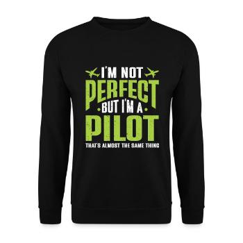 Pilot Quote Flight Lover Aircraft Aviation - Unisex Sweatshirt - black - Front - Alina (178cm) & Michal (187cm)