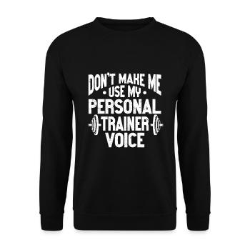 Personal Trainer Coach Gym Workout Fitness Trainer - Unisex Sweatshirt - black - Front - Alina (178cm) & Michal (187cm)