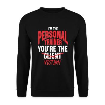 Personal Trainer Coach Gym Workout Fitness Trainer - Unisex Sweatshirt - black - Front - Alina (178cm) & Michal (187cm)
