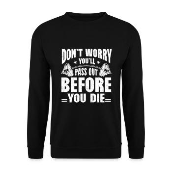 Personal Trainer Coach Gym Workout Fitness Trainer - Unisex Sweatshirt - black - Front - Alina (178cm) & Michal (187cm)