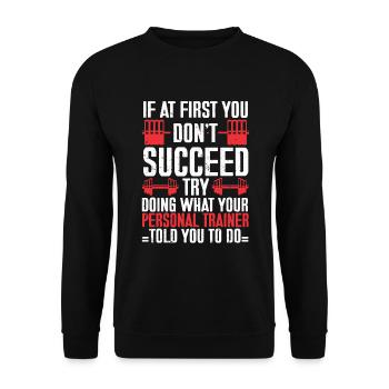 Personal Trainer Coach Gym Workout Fitness Trainer - Unisex Sweatshirt - black - Front - Alina (178cm) & Michal (187cm)