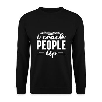 Chiropraktiker Chiropraktik - Unisex Pullover - Schwarz - Vorne - Alina (178cm) & Michal (187cm)