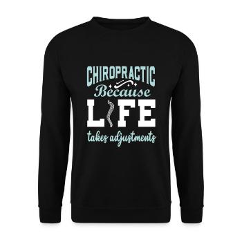 Chiropraktiker Chiropraktik - Unisex Pullover - Schwarz - Vorne - Alina (178cm) & Michal (187cm)