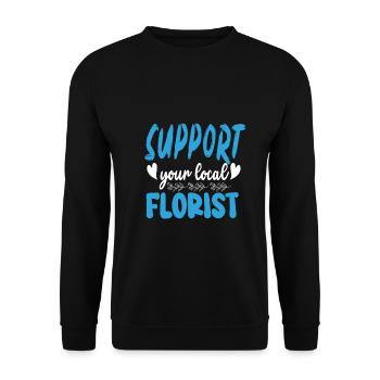 Designer floral Fleuriste Fleuriste Fleuriste - Sweat-shirt Unisexe - noir - Devant - Alina (178cm) & Michal (187cm)