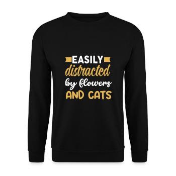 Designer floral Fleuriste Fleuriste Fleuriste - Sweat-shirt Unisexe - noir - Devant - Alina (178cm) & Michal (187cm)