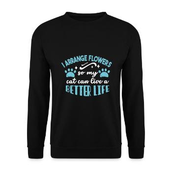 Designer floral Fleuriste Fleuriste Fleuriste - Sweat-shirt Unisexe - noir - Devant - Alina (178cm) & Michal (187cm)