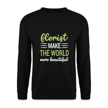 Designer floral Fleuriste Fleuriste Fleuriste - Sweat-shirt Unisexe - noir - Devant - Alina (178cm) & Michal (187cm)