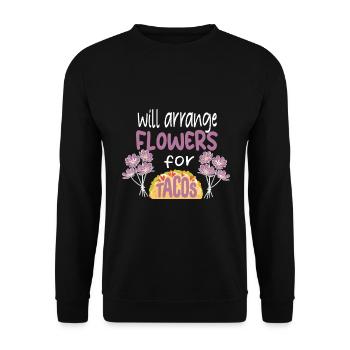 Designer floral Fleuriste Fleuriste Fleuriste - Sweat-shirt Unisexe - noir - Devant - Alina (178cm) & Michal (187cm)