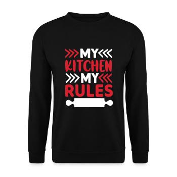 Cuisson Jeu de mots Cuire Cuisinier Chef Boulanger - Sweat-shirt Unisexe - noir - Devant - Alina (178cm) & Michal (187cm)