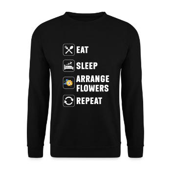 Designer floral Fleuriste Fleuriste Fleuriste - Sweat-shirt Unisexe - noir - Devant - Alina (178cm) & Michal (187cm)