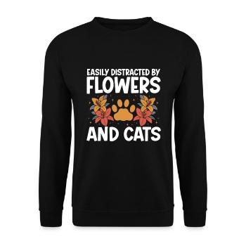Designer floral Fleuriste Fleuriste Fleuriste - Sweat-shirt Unisexe - noir - Devant - Alina (178cm) & Michal (187cm)