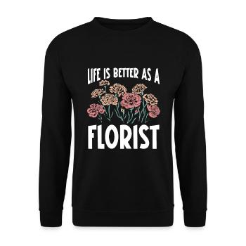 Designer floral Fleuriste Fleuriste Fleuriste - Sweat-shirt Unisexe - noir - Devant - Alina (178cm) & Michal (187cm)