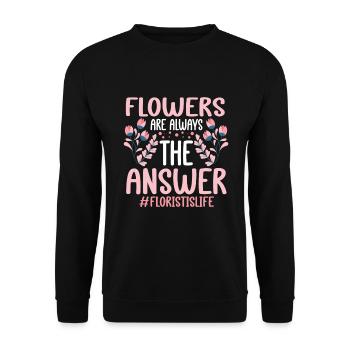 Designer floral Fleuriste Fleuriste Fleuriste - Sweat-shirt Unisexe - noir - Devant - Alina (178cm) & Michal (187cm)