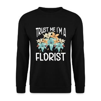 Designer floral Fleuriste Fleuriste Fleuriste - Sweat-shirt Unisexe - noir - Devant - Alina (178cm) & Michal (187cm)