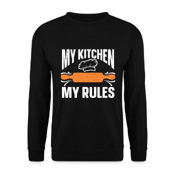 Cuisson Jeu de mots Cuire Cuisinier Chef Boulanger - Sweat-shirt Unisexe - noir - Devant - Alina (178cm) & Michal (187cm)
