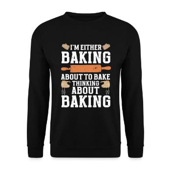 Cuisson Jeu de mots Cuire Cuisinier Chef Boulanger - Sweat-shirt Unisexe - noir - Devant - Alina (178cm) & Michal (187cm)