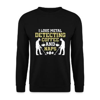 Metalldetektor Schatzsuche - Unisex Pullover - Schwarz - Vorne - Alina (178cm) & Michal (187cm)