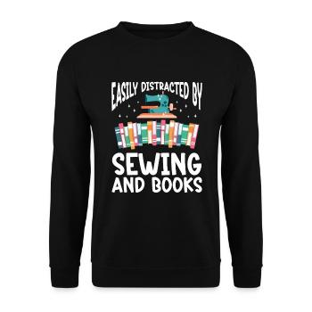 Sewing Seamstress Sewing Machine - Unisex Sweatshirt - black - Front - Alina (178cm) & Michal (187cm)