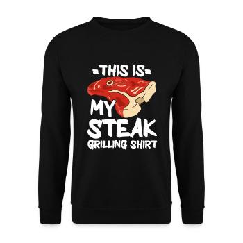 Steak Meat Lover Bbq For Men - Unisex Pullover - Schwarz - Vorne - Alina (178cm) & Michal (187cm)