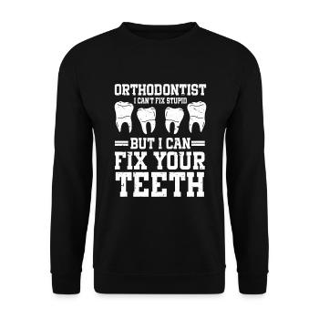 Orthodontiste Orthodontie Dentaire - Sweat-shirt Unisexe - noir - Devant - Alina (178cm) & Michal (187cm)