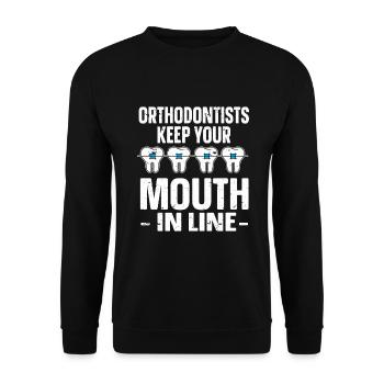 Orthodontist Orthodontic Dental - Unisex Sweatshirt - black - Front - Alina (178cm) & Michal (187cm)