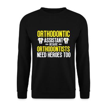 Orthodontist Orthodontic Dental - Unisex Sweatshirt - black - Front - Alina (178cm) & Michal (187cm)