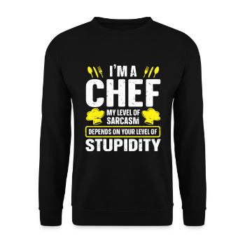 Chef Chef de cuisine - Sweat-shirt Unisexe - noir - Devant - Alina (178cm) & Michal (187cm)
