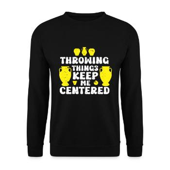 Artiste céramiste poterie d’argile - Sweat-shirt Unisexe - noir - Devant - Alina (178cm) & Michal (187cm)