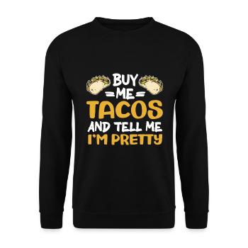 Taco Lover Food Quote Taco - Unisex Sweatshirt - black - Front - Alina (178cm) & Michal (187cm)